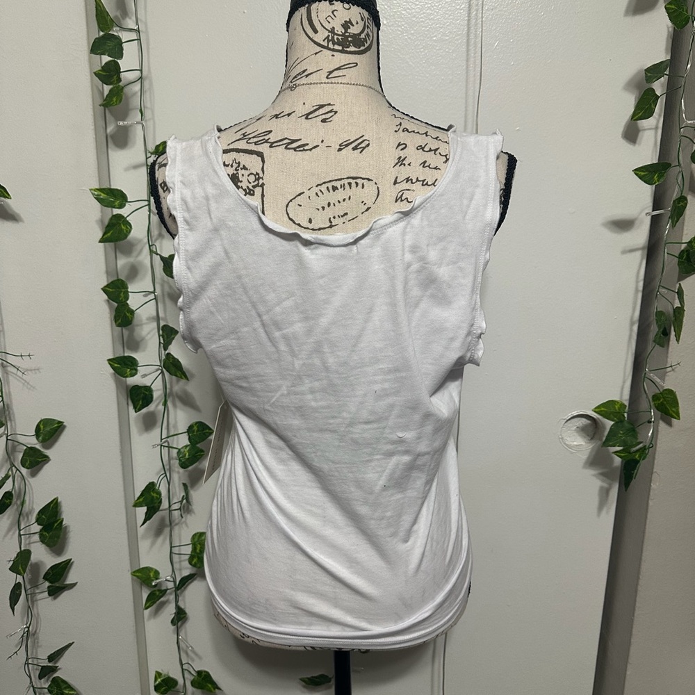 Chic White Ruched Tank Top - Picture 2 of 3